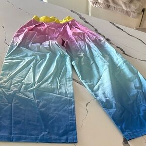 Vibrant Gradient Flare Pants